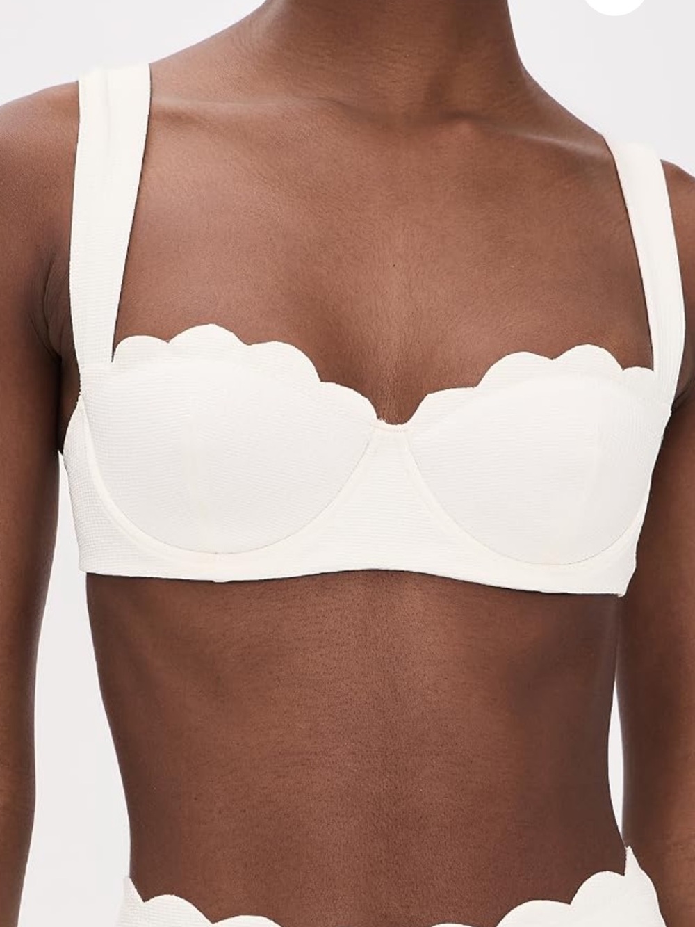 Marysia Swim Scalloped Bikini Top in Ivory